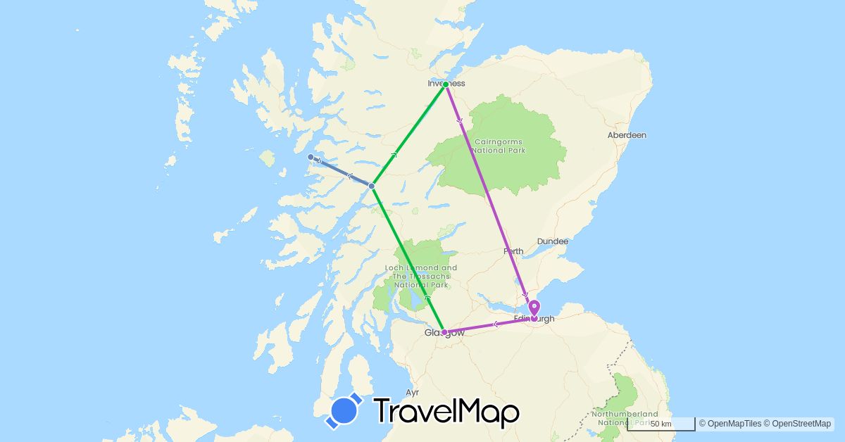 TravelMap itinerary: driving, bus, cycling, train in United Kingdom (Europe)
